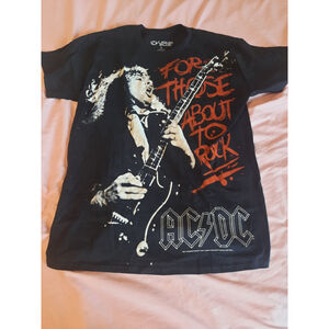 Men's Liquid Blue AC/DC Black Orange Short Sleeve Tee L